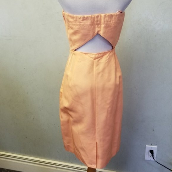 NWT J.Crew Tube top open back PEACH dress women's size 4  (U23) - Picture 2 of 8
